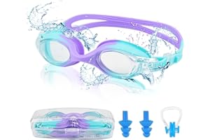 Mezere Kids Swimming Goggles Kids 6-14 Anti Fog Swim Goggles No Leaking Girls Swimming Goggles UV Protection Childrens Goggle Swim Glasses