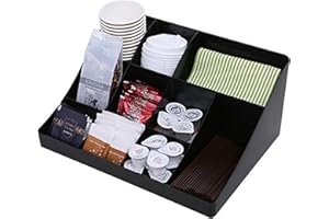 Vencer "Cuby 10 Compartment Condiment Holder,Coffee and Tea Bag Organizer,Black,VCO-001