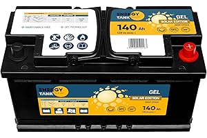 ENERGYTANK Batteria solare al gel 12 V 140 Ah – Batteria per auto portatile e stazionaria – Batterie solari di lunga durata – Batteria gel protetta contro vibrazioni e urti