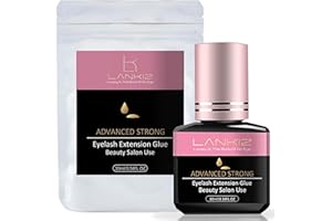 ‎LANKIZ LANKIZ Eyelash Glue for Eyelash Extension, 10 ml Eyelash Extension Glue, 1-2 Seconds, Drying Time, 6-8 Weeks, Permanent Eyelash Extensions, Glue, Black Eyelash Glue (AS10ML)