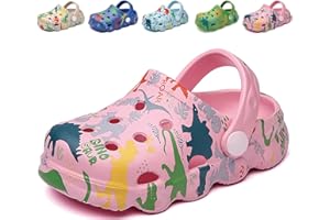Kinder Clogs Pantoletten Jungen Gartenschuhe Gr.22-30 EU, Leicht Atmungsaktiv Dinosaurier Gartenclogs, Strand Sandalen Hausschuhe für Mädchen