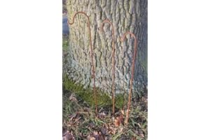 Deko-Impression 3er-Set Gartenstab m. Haken Laternenhaken Eisen massiv Rost je 80 cm
