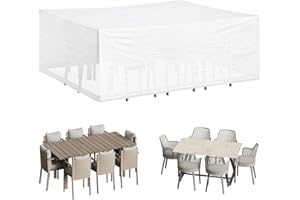 ‎WOLTU WOLTU Schutzhülle Möbelsets, 240x136x88 cm, Abdeckung für Gartenmöbel, Abdeckhaube aus PE, Plane UV-Beständig wasserabweisend Winterfest reißfest, Transparent