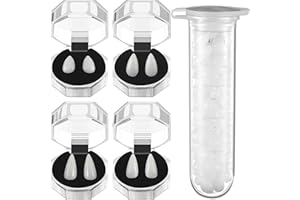 SEVITINI 4 pares Dientes de vampiro，Dientes postizos de fiesta halloween,para Accesorios de Fiesta de Disfraz Favores de Fiesta de Haloween blanco (4 Tamaños:13 mm, 15 mm, 17 mm,19 mm)