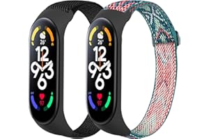 SITAFU 6 Pezzi Cinturino Compatibili con Xiaomi Mi Band 6/Xiaomi Band 7,Nylon Elastica Regolabile Braccialetto per Xiaomi Band 5 - Sport Cinturini di Ricambio per Xiaomi Mi Band 7/6/5