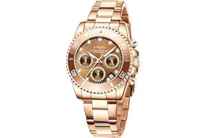 CIVO Orologio Donna Cronografo Impermeabile Analogico Quarzo Orologio da Polso con Cinturino Acciaio Inossidabile Moda Elegantecielo Stellato Data Diamanti Orologio Donna Ragazza