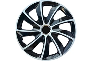 NRM Tapacubos Stig Extra Negro/Blanco, 13 Pulgadas, Juego de 4 Unidades