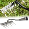 Rateau Jardin | Jardin en Métal pour Le Jardinage | Râteau À Dents Lourdes en Métal | Râteau De Désherbage Multifonctionnel | Râteau De Cultivateur De Jardin Et Scarificateur De Pelouse