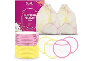 Dischetti Struccanti Riutilizzabili 18 Pezzi,DUAIU Dischetti Struccanti Lavabili,Cotone Struccante Dischetti Riutilizzabili con Conservazione e Sacchetto di Lavanderia,per Tutti I Tipi di Pelle
