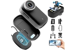 Nisanuki Action Cam 4K WiFi, Körperkamera Mini Bodycam 64GB, 150° Kleine Motorrad Sportkamera Helmkamera mit Display Bildschirm, Actionkameras Vlog Video Kamera mit Multifunctional Accessories