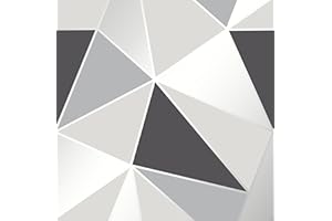 Fine Decor FD41994 UK Apex Geo Sidewall Wallpaper, Black/Silver