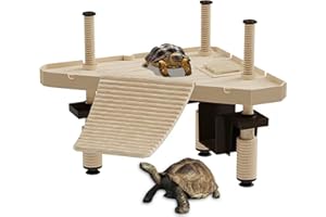 AMZTEMU Plataforma para Tortugas de Agua, Isla para Tortugas, Rampa para Tortugas, Plataforma Flotante Tortugas -Talla : M