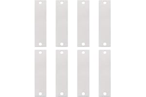 BENECREAT 30 PCS Colgantes de Eslabones Rectangulares Etiqueta en Blanco Estampado de Aluminio con 2 Orificios con Caja de Almacenamiento para Fabricación de Etiquetas de Perro