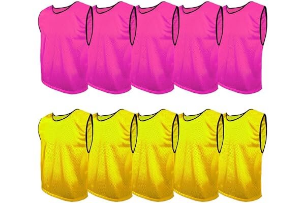 SPORTSBIBS Chasuble Sport x10pcs, Bavoirs d'entraînement, Gilets Football pour Enfants, Juniors et Adultes, Maillot Training, Plus de 10 Couleurs, Universel XS S M L XL XXL