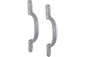 IRONTITE® 2 Pack Door Pull Handle, D Handles Galvanised, Hotbed Handle, Gate Handle for Wooden Gates and Barn Door Handle. Cast Iron Pull Handle for Sheds, Gates, and Doors (Galvanised)