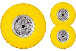 Bond Hardware 10" Yellow Sack Truck Hand Trolley Cart Wheelbarrow Solid Rubber Wheel Tyre Tires (Pack of 2)