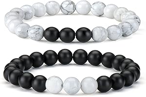 THAJALING ChicJ&Y Distancia Pareja Pulsera Yin Yang Balance Amistad Suyas Pulsera Sanación Energía Piedra Pulseras