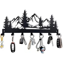 Acrimet Sleutelhanger rek met 8 sleutelhangers (zelfklevend opbergrek voor sleutel) (2 stuks) (diverse kleuren