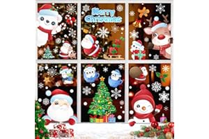 ZMYSQ Stickers Noel Fenetre Reutilisable 192, Decoration Noel Interieur Maison Autocollant Noel Fenetre Coloré Stickers Noel Vitre, Stickers Fenetre Noel Electrostatique pour Fenêtres Vitrine Deco de Noel
