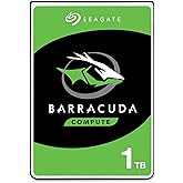Seagate BarraCuda 1TB, Unità disco interna, 2.5", SATA 6 GB/s, 5400 RPM, 128 MB cache (ST1000LM048)