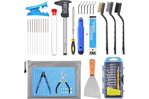 SOOWAY 42 Stück 3D Drucker Toolkit Enthält Entfernen Reinigen Setz, Entgraten Schnitzen Messer Schnittmatte Für Modellreinigung, Nadel Bürste für Hotend Bremssättel Vollständiger Satz werkzeuge