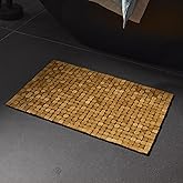 Meturas Bamboo Bath Mat, 50x80 cm, Anti-Slip Base, Natural Wood, Water Resistant