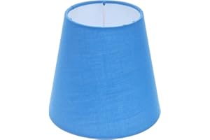 OSALADI Leinen Lampenschirm Stoff Tischlampe Ersatzschirm Pendelleuchte Stoffschirm Stehlampe Textilschirm E14 Nachtlicht Lampenabdeckung Tischleuchte Schirm für Wandlampe Trommel Lampenschirm Blau