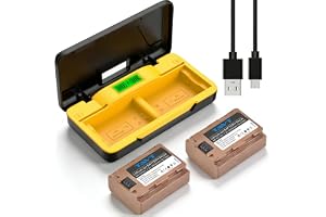 TAVT 2 st 2 600 mAh NP-FZ100 batteri och laddare för Sony Alpha A1, A7 IV, A7R III, ZV-E1, A7R V, FX30, A6700, A6600, A7C, A9