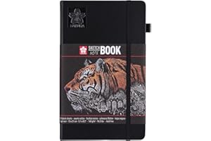Sakura 94141003 szkicownik, 80 arkuszy, papier, czarne strony, 13 x 21 cm, kawałek