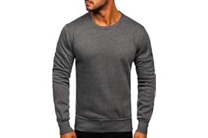 BOLF Herren Sweatshirt Pullover Sweater Pulli Langarmshirt Longsleeve Freizeit Sport Fitness Outdoor Basic Casual Style [1A1]