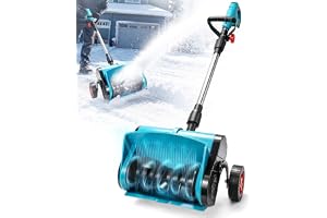 Catolsss Akumulatorowa odśnieżarka dla Makita 18 V, z regulowanymi pod kątem kołami na 3 poziomach, pług do śniegu 25 000 obr./min, szerokość 30 cm, zasięg 8 m na tarasach
