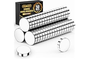 VNDUEEY 50 Stück Magnete Stark, Neodym Magnete Extra Stark, 12x3mm, Mini Magnet für Kühlschrank, Whiteboard, Magnet Rund Ideal für Whiteboard, Büro, Handwerk, Kühlschrank