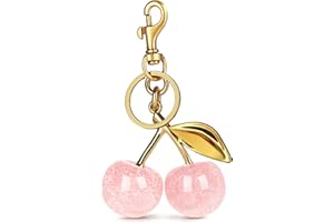 OVRUNS Cherry Bag Charm Women Cute Cherries Keychain Sparkling Purse Charms Pendant for Handbag Wallet Car Phone