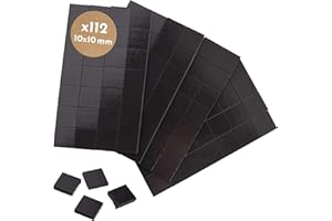 WINTEX Magnetic Plates, Self-Adhesive, Strong - 112 Magnets 10 x 10 mm, Can Be Cut to Size - Flat Adhesive Magnets Suitable for Sticking Photo/Pictures or Sticking to the Board