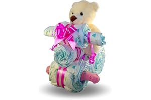 TIERNOS MOMENTOS Tarta De Pañales Con Forma De Bicicleta Para Niña