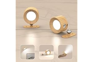 Coollamp LED Battery Operated Wall Lights, 2Pack Wall Lamp with 3 Color Modes 3 Brightness Levels 360°Rotate Magnetic Touch Control, Reading Lights for Living Room Bedroom