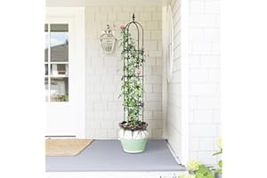 ATR ART TO REAL Garten-Obelisken für Kletterpflanzen, Metall, schraubenfreies Design, Rankgitter für Kletterpflanzen, Stützen für Gurken, Erbsenrahmen, einfach zu montieren, schwarz