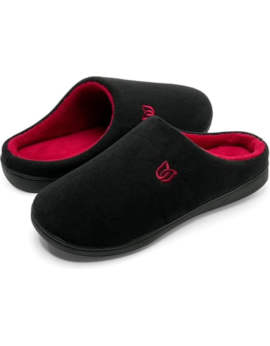 VeraCosy Fuzzy pantoffels voor dames, warme comfortabele traagschuim antislip huisschoenen, Blauw, 3/4 UK