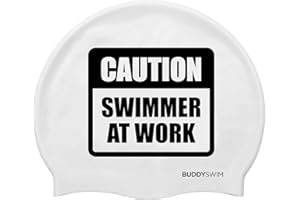 BUDDYSWIM Bonnet de Bain en Silicone pour Piscine ou Eau Libre pour Homme ou Femme. Convient aux Cheveux Longs. Résistant et Hydrodynamique, Couleur Vive pour Une Bonne Visibilité