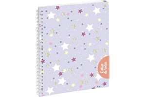 Exacompta - 9901021E - Cahier de textes Elsa avec onglets hebdomadaires - 17 x 22 cm - Visuel étoiles