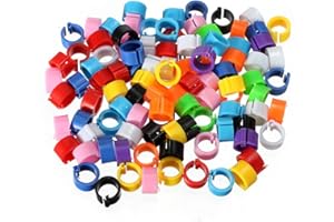 BULZEU 100pcs gemischte Farben-Vogel-Fuß-Ring-Bänder kleine Plastikbein-Klipp-Ringe für Tauben-Küken Bantam kleines Geflügel