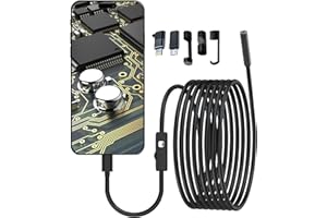 BAXCDYSWE Fsaklaskdy Endoskopkamera mit Licht, 1920P HD Endoskop Kamera Handy mit 8 Lich Rohrkamera, Kanalkamera, Kein WLAN Erforderlich Inspektionskamera Wasserdichtes IP67 Kanal-Kamera