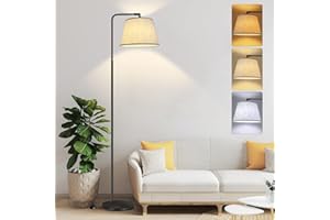 PLUNACK Lampada da Terra, Salotto 3 Temperature Colore, 12W LED Moderna, Lampada da Pavimento con Interruttore a Pedale, Lampada a Stelo per Soggiorno Ufficio