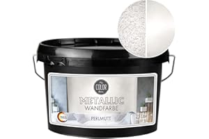 My COLOR Room Metallic Wandfarbe (2500 ml - Perlmutt) Effekt- Kreativfarbe für Wandgestaltung mit Metallic-Optik für Innenbereich, Dekorationsfarbe Made in Germany