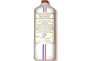 DECO FER FORGE Déco fer forgé-Neutralisant pour Brunisseur de Metaux-Metal Traitement à Froid Fer Acier Laiton Bronze Cuivre Arme-Antirouille Stop Corrosion Rapide Facile Made in France-Grande Qté 1L 1000ml