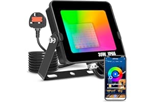 AUSYDE Reflektor LED 35 W Smart RGB zmieniający kolor reflektor Bluetooth App Control IP66, wodoszczelny, przyciemniane światło nastrojowe do dekoracji scenicznych, krajobrazu, ogrodu, drzewa, reflektor EU