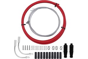 Tsathoggua Bicycle Brake Cable Set - Mountain Bike Inner Brake Cables Housing Kit for Easy Installation (Red)