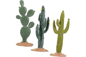 LIFKICH 3 Pz statua di cactus in miniatura mini steli di cactus pianta di fico d'india Home decor fake plants arredamento dell'auto fito arredamento della scrivania figurine di mini piante