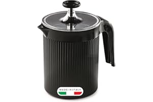 Snips - Montalatte Manuale Cremix 500ml, Cappuccinatore Monta Latte Cappuccino e Caffè - Schiuma Latte anche 100% Vegetale, Frullino Montalatte a Mano Facile e Veloce, 10x14,5x15,3 Made in Italy, Nero