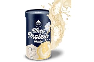 ‎MULTIPOWER Multipower Whey Protein Shake – wasserlösliches Proteinpulver mit Vanille Geschmack aus Wheykonzentrat und -Isolat – 21 g Protein und Vitamin B6 in nachhaltiger Pappwickeldose – 420 g